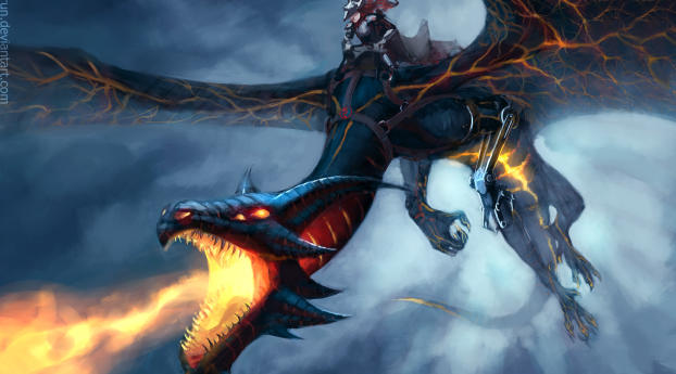 Dragon Rider Wallpaper 1280x2120 Resolution