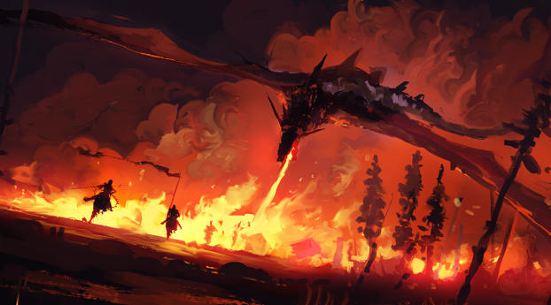 Dragon Throwing Fire Wallpaper, HD Artist 4K Wallpapers ...