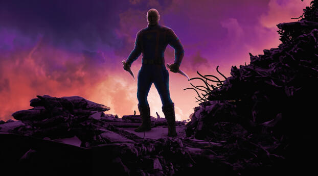 Drax The Destroyer in Guardians Of The Galaxy Vol 3 Wallpaper 1440x2880 Resolution