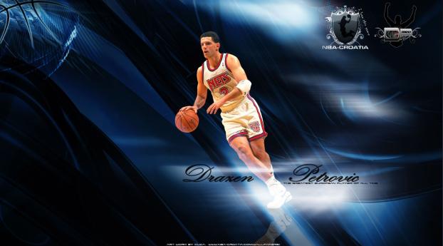drazen petrovic, basketball player, ball Wallpaper 1920x2160 Resolution