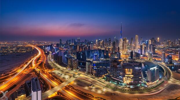 Dubai HD Cityscape 2023 Wallpaper 1024x600 Resolution