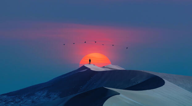 Dune Cool Artistic Sunset 4k Wallpaper 1920x1080 Resolution