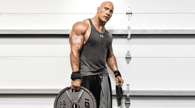 Dwayne Johnson Workout HD Gym Photoshoot Wallpaper 720x1544 Resolution