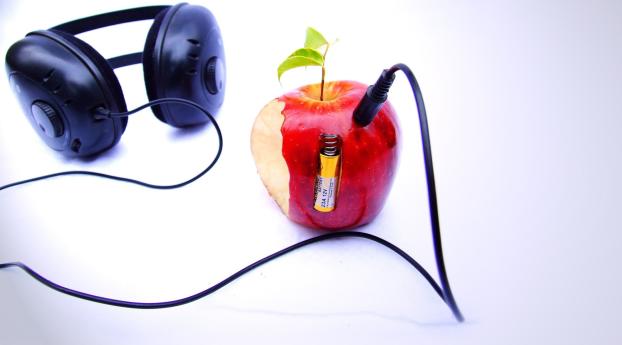 earphones, apple, battery Wallpaper 540x960 Resolution