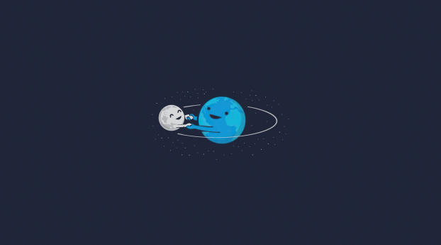 Earth and Moon Freindship Wallpaper 1536x2048 Resolution
