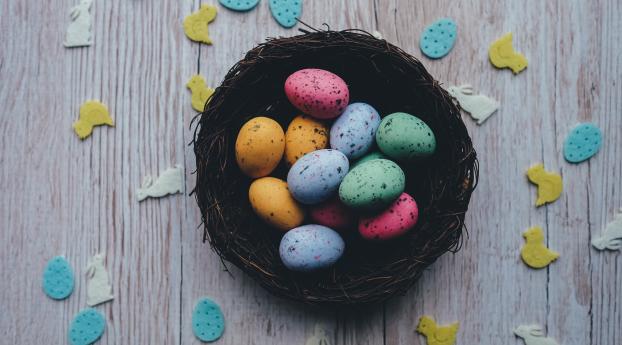 easter, colored eggs, quail eggs Wallpaper
