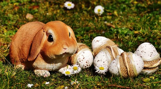 easter, rabbit, eggs Wallpaper 2560x1140 Resolution
