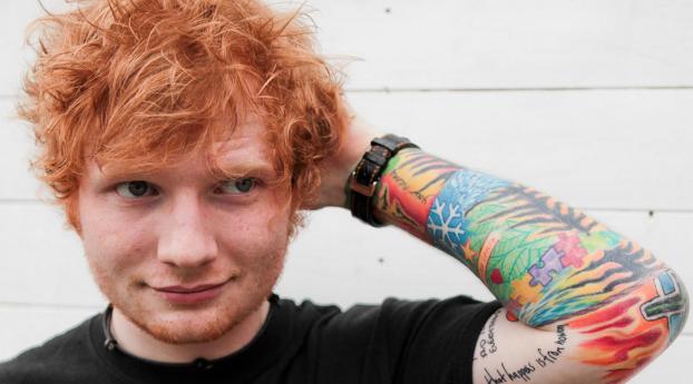 ed sheeran, celebrity, tattoo Wallpaper 1024x768 Resolution