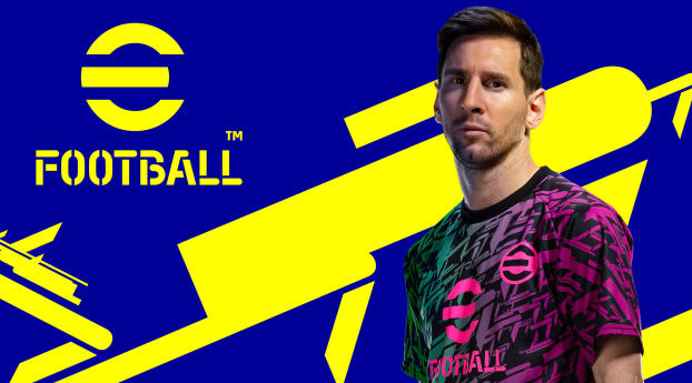 EFootball 2022 HD Lionel Messi Wallpaper 3400x450 Resolution