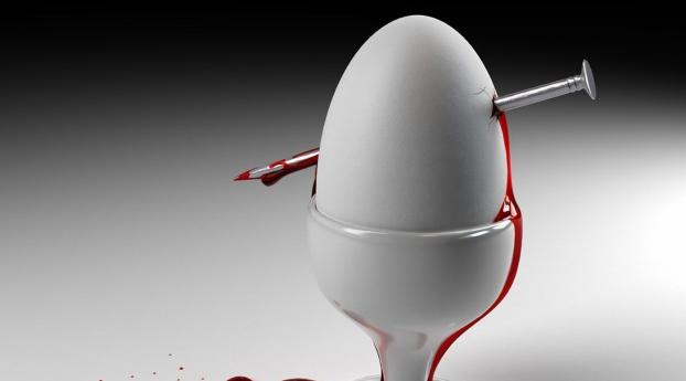 egg, blood, stand Wallpaper 640x960 Resolution