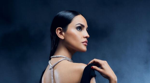 Eiza González in Black Dress Wallpaper 1080x2310 Resolution