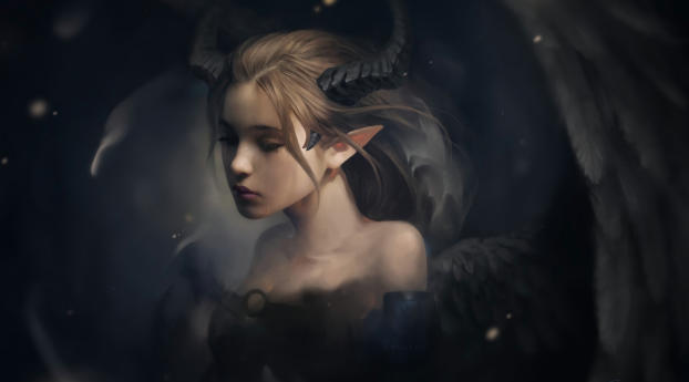 elf, horns, fantasy Wallpaper 480x854 Resolution