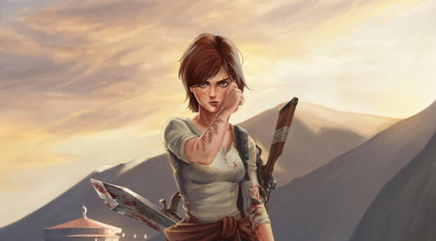 Ellie Cool Illustration The Last of Us Part 2 Wallpaper 640x9600 Resolution