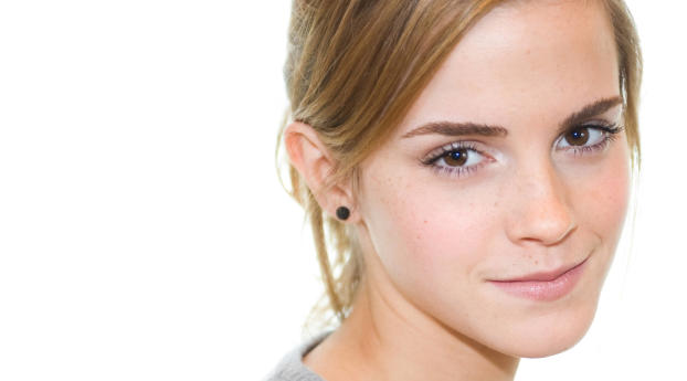 Emma Watson Brown Hair Style Wallpaper 7620x4320 Resolution