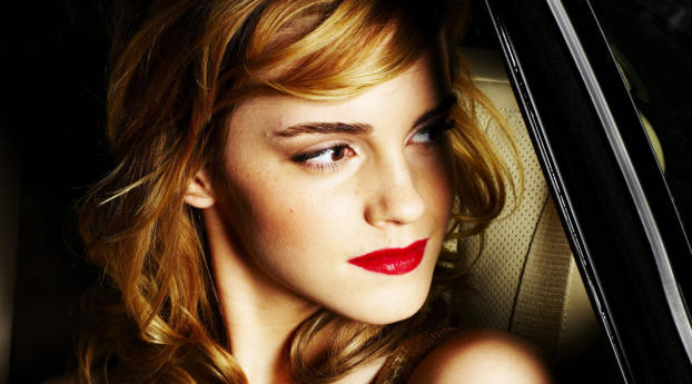Emma Watson in car Wallpaper 2460x2400 Resolution