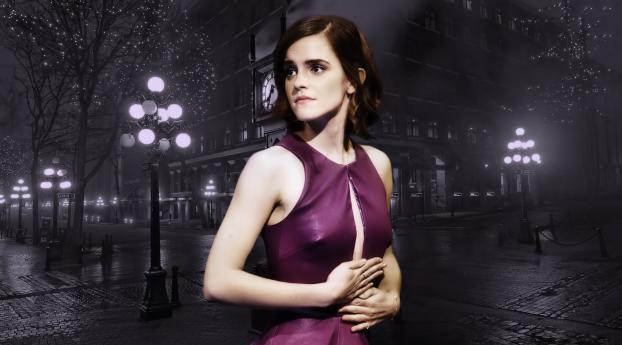 Emma Watson Violate Dress Images Wallpaper 1288x600 Resolution