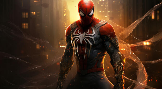 Epic Spider Man Costume Art Wallpaper 1664x3840 Resolution