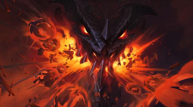 Erbe Der Drachen Hearthstone Dragon Flame Wallpaper 3840x1644 Resolution
