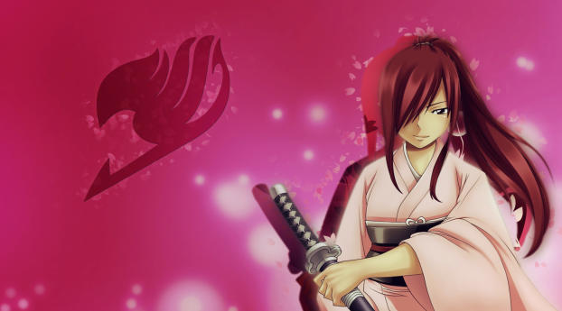 erza scarlet, fairy tail, mage Wallpaper 320x480 Resolution