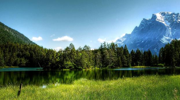 Europe In Summer Alps Mountains And Clouds Wallpaper 1336x768 Resolution