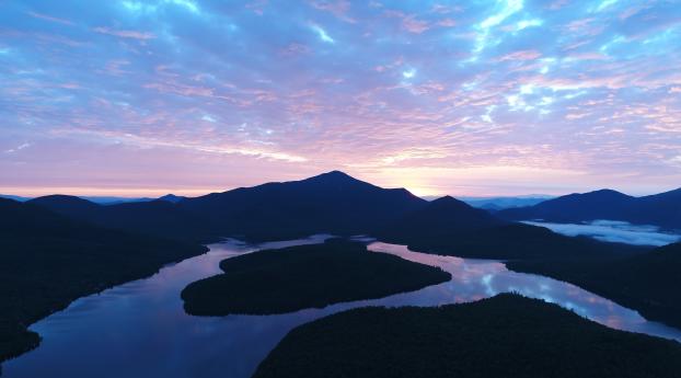 Evening Sunset Mountains Lake Wallpaper 2560x1700 Resolution