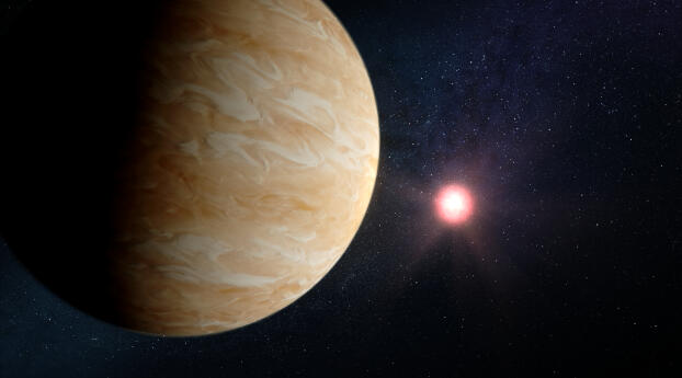 Exoplanet GJ 1214 b and Its Star Wallpaper 1800x1024 Resolution
