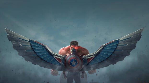 Face Off of Captain America and Red Hulk Wallpaper 1664x3840 Resolution