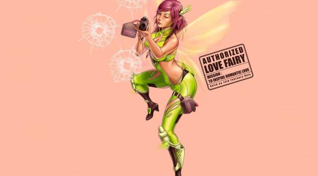 fairy, girl, weapon Wallpaper
