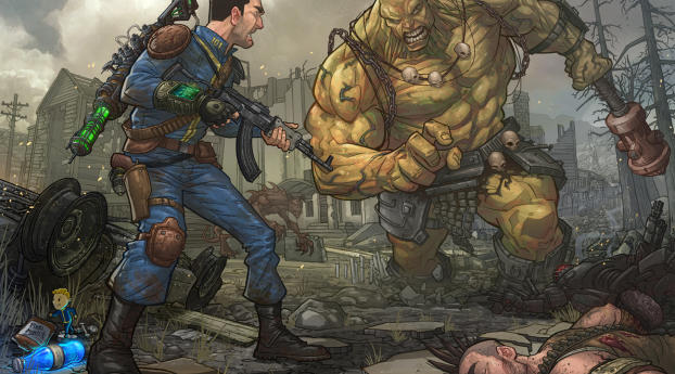 fallout 3, super mutant, behemoth Wallpaper 480x854 Resolution