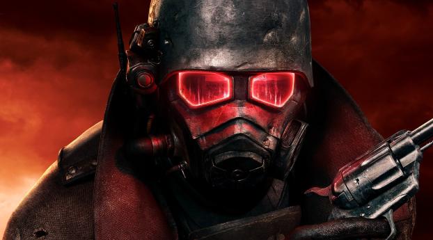 fallout, soldier, mask Wallpaper 1360x768 Resolution