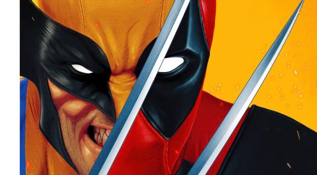 Fan Art Poster of Deadpool & Wolverine Wallpaper 3449x1440 Resolution