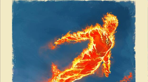 Fantastic Four HD Human Torch Poster Wallpaper 1500x768 Resolution