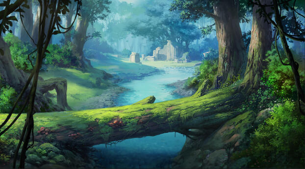 Fantasy Forest 4K Cool Digital Wallpaper