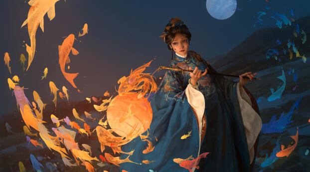 Fantasy Oriental HD Wallpaper 1280x768 Resolution