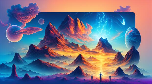 Fantasy Path to New Colorful World AI Wallpaper 600x1024 Resolution