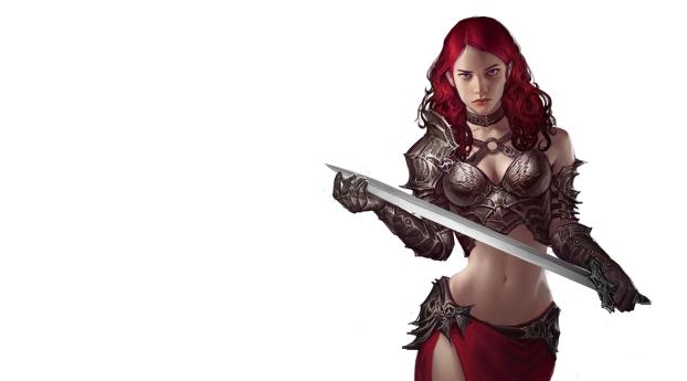 Fantasy Warrior Woman Wallpaper 2560x1024 Resolution