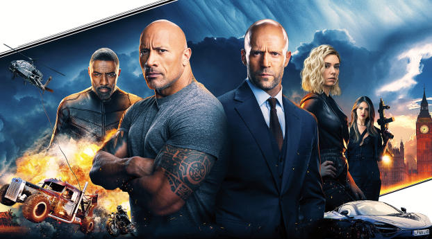 Fast and Furious Hobbs & Shaw Wallpaper 1350x689 Resolution