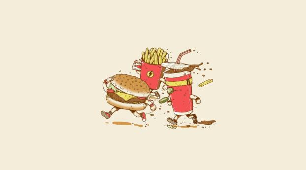 fast food, cola, french fries Wallpaper