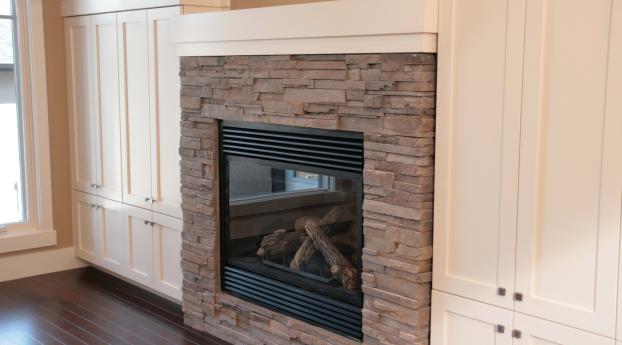 fireplace, glass, design Wallpaper 1440x3120 Resolution