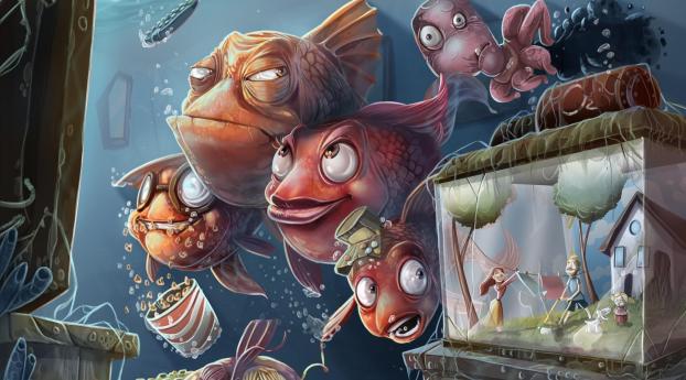 fish, octopus, aquarium Wallpaper 2560x1700 Resolution