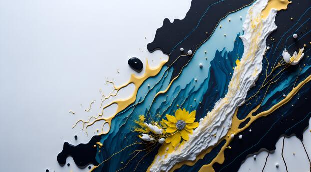 Fluid Landscape Art Wallpaper 1440x3100 Resolution