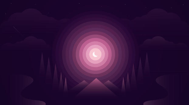 Forest Purple Gradient Wallpaper 640x1136 Resolution