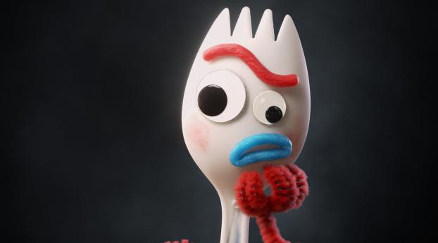 Forky In Toy Story 4 Wallpaper 1400x700 Resolution