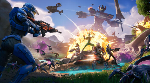 Fortnite Battle Royale Shock N Awesome Wallpaper