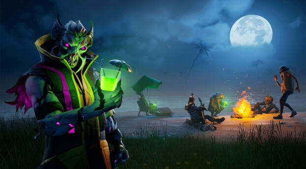 Fortnite Fright and Delight Wallpaper 7840x640 Resolution
