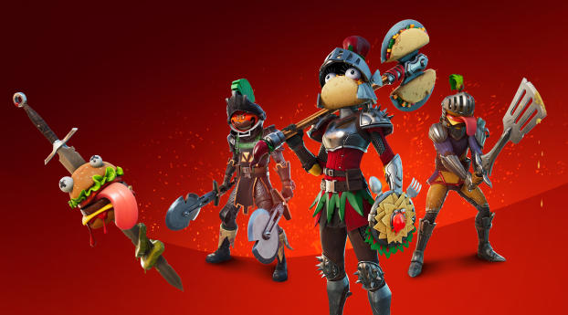 Fortnite Knights of the Food Court Wallpaper 1120x480 Resolution
