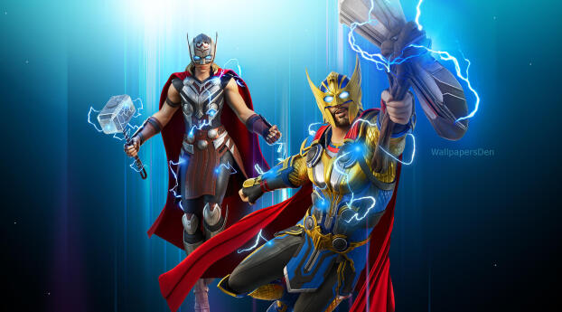Fortnite Mighty Thor Love and Thunder Wallpaper 1920x1080 Resolution