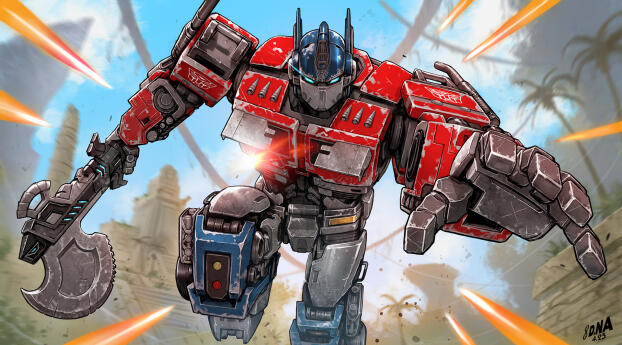 Fortnite Optimus Prime HD Transformers Wallpaper 1080x2248 Resolution