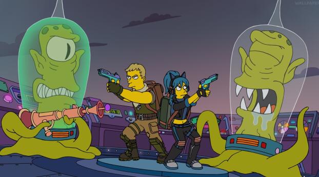 Fortnite Simpsons Wallpaper 2560x1080 Resolution