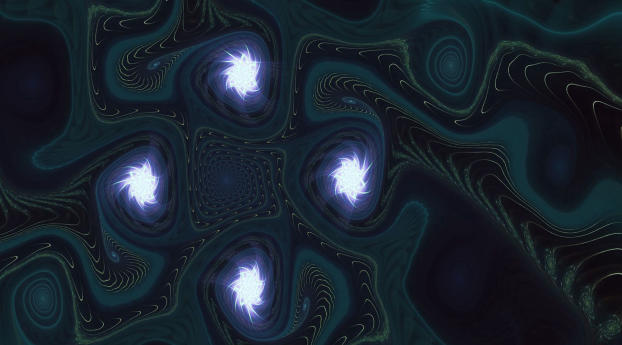 Fractal Patterns Dark Stars Wallpaper